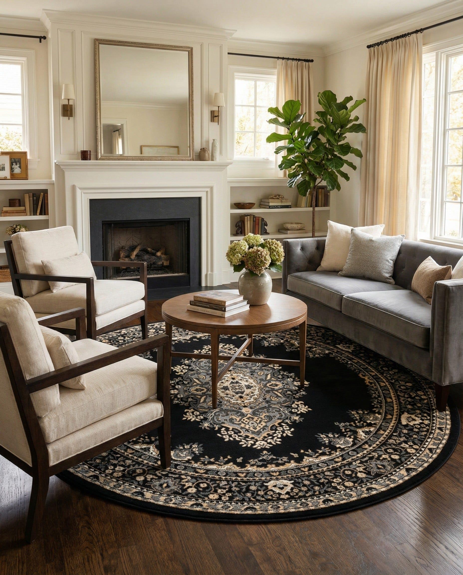 Amazon.com: Rugs.com Amaya Collection Rug – 8 Ft Round Black
